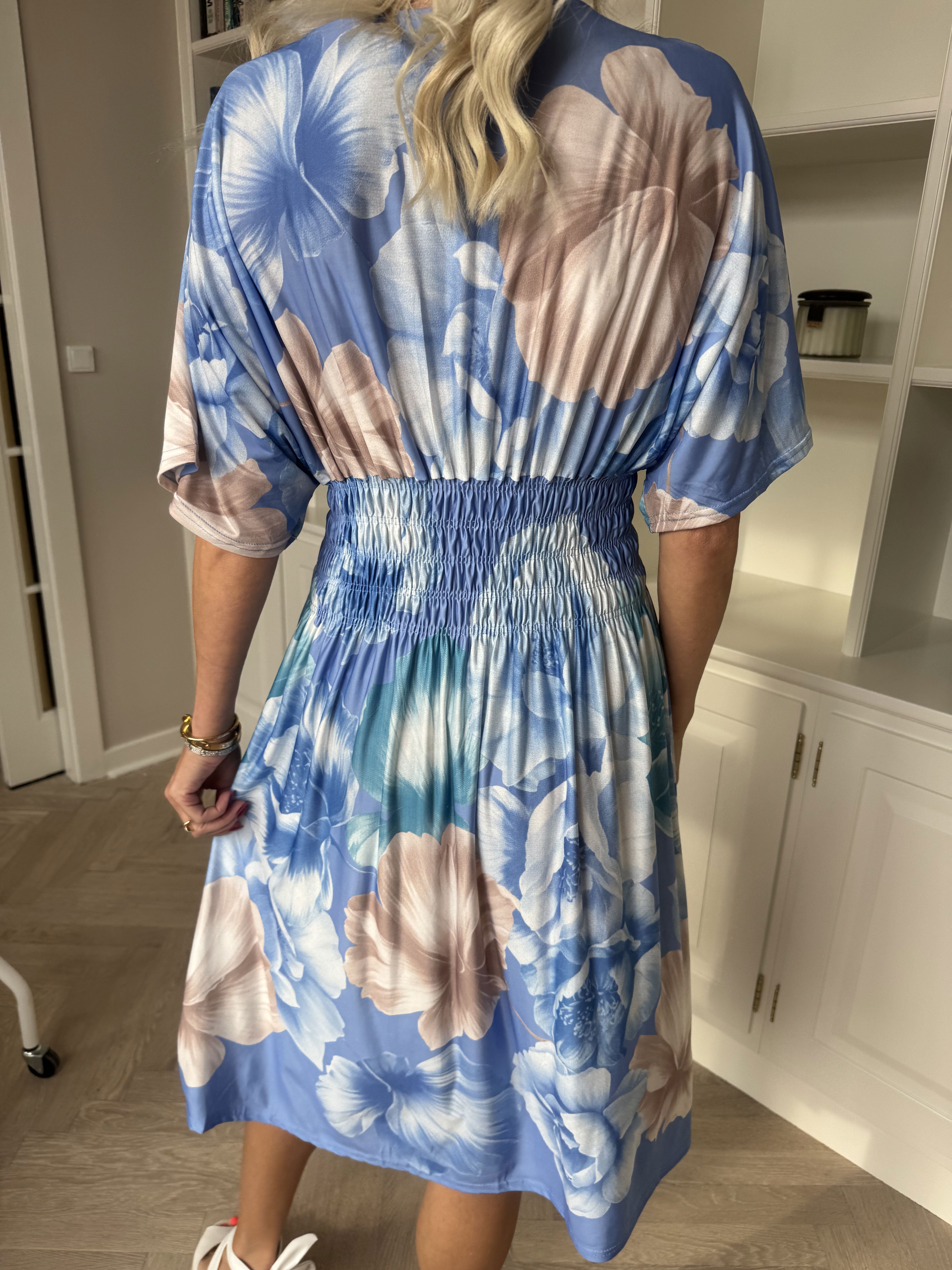 Pams Peony Short - Kort klänning med resår och blommigt tryck